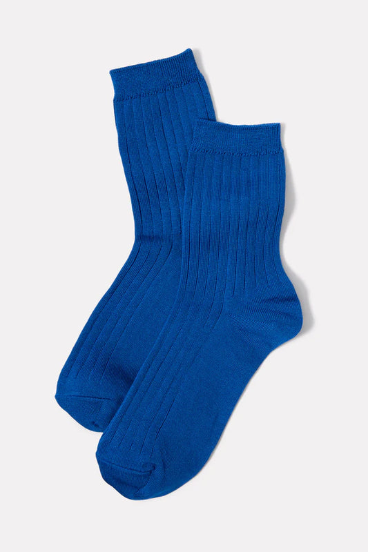 Her Socks in Cobalt