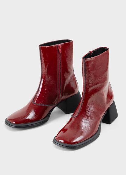 Ansie Ankle Boot in Dark Red