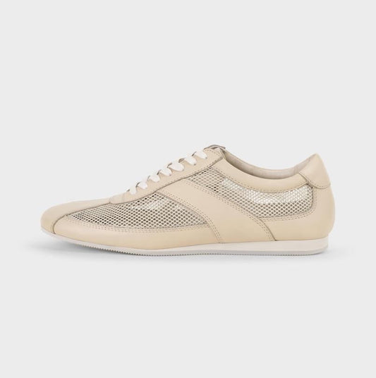 Hillary Sneakers in Vanilla Leather/Mesh