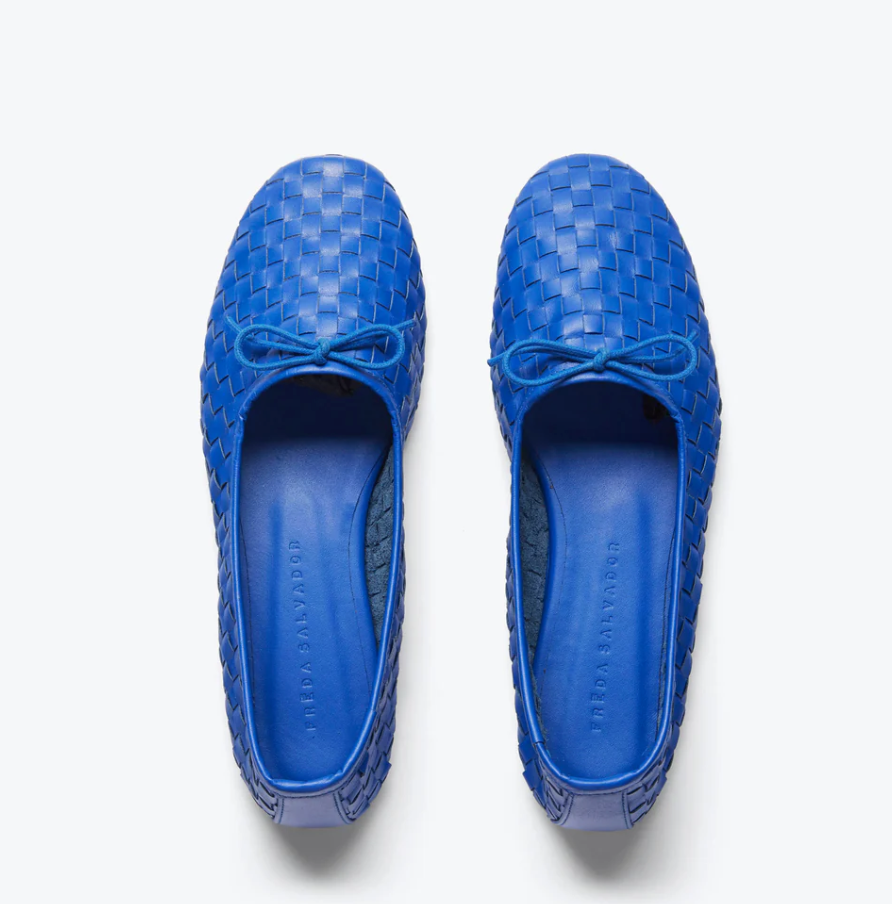 Roma Woven Flat in Cobalt