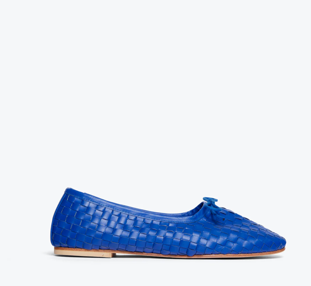 Roma Woven Flat in Cobalt