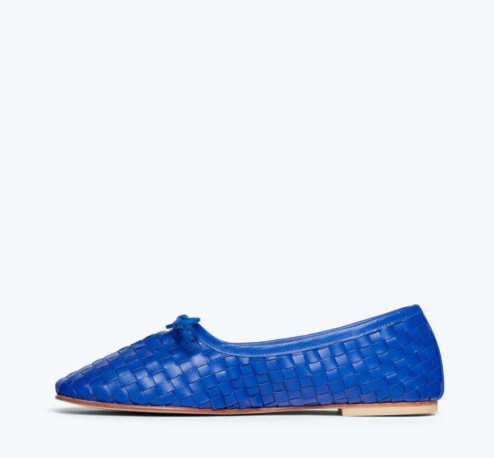 Roma Woven Flat in Cobalt