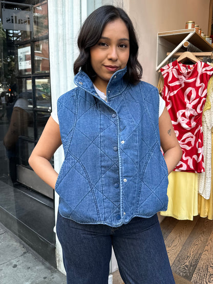 Merced Vest in Denim Blue