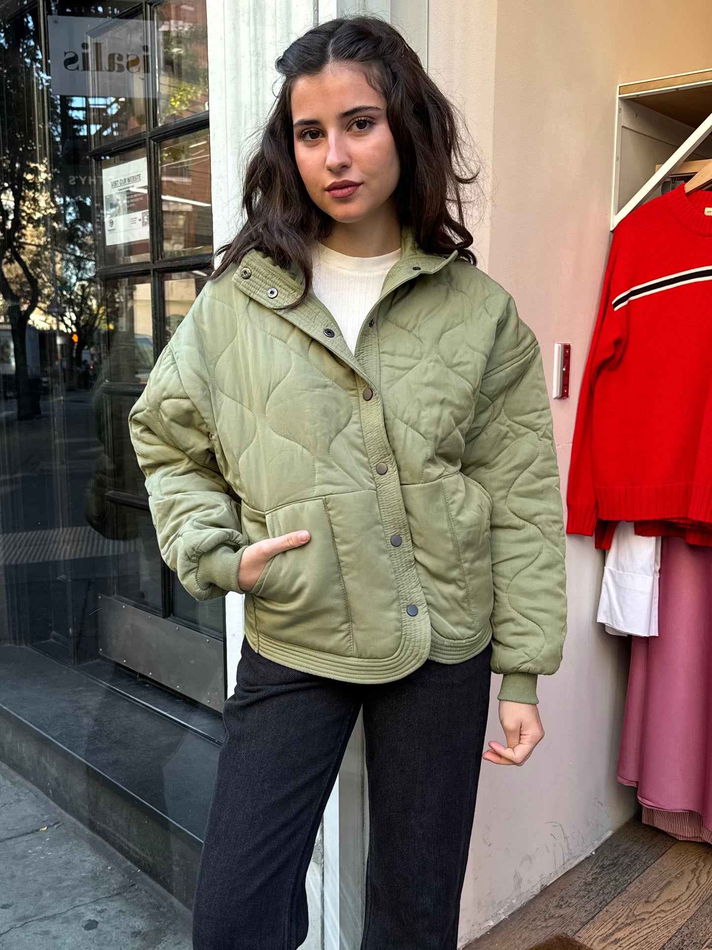 Alisa Quilted Jacket in Olive