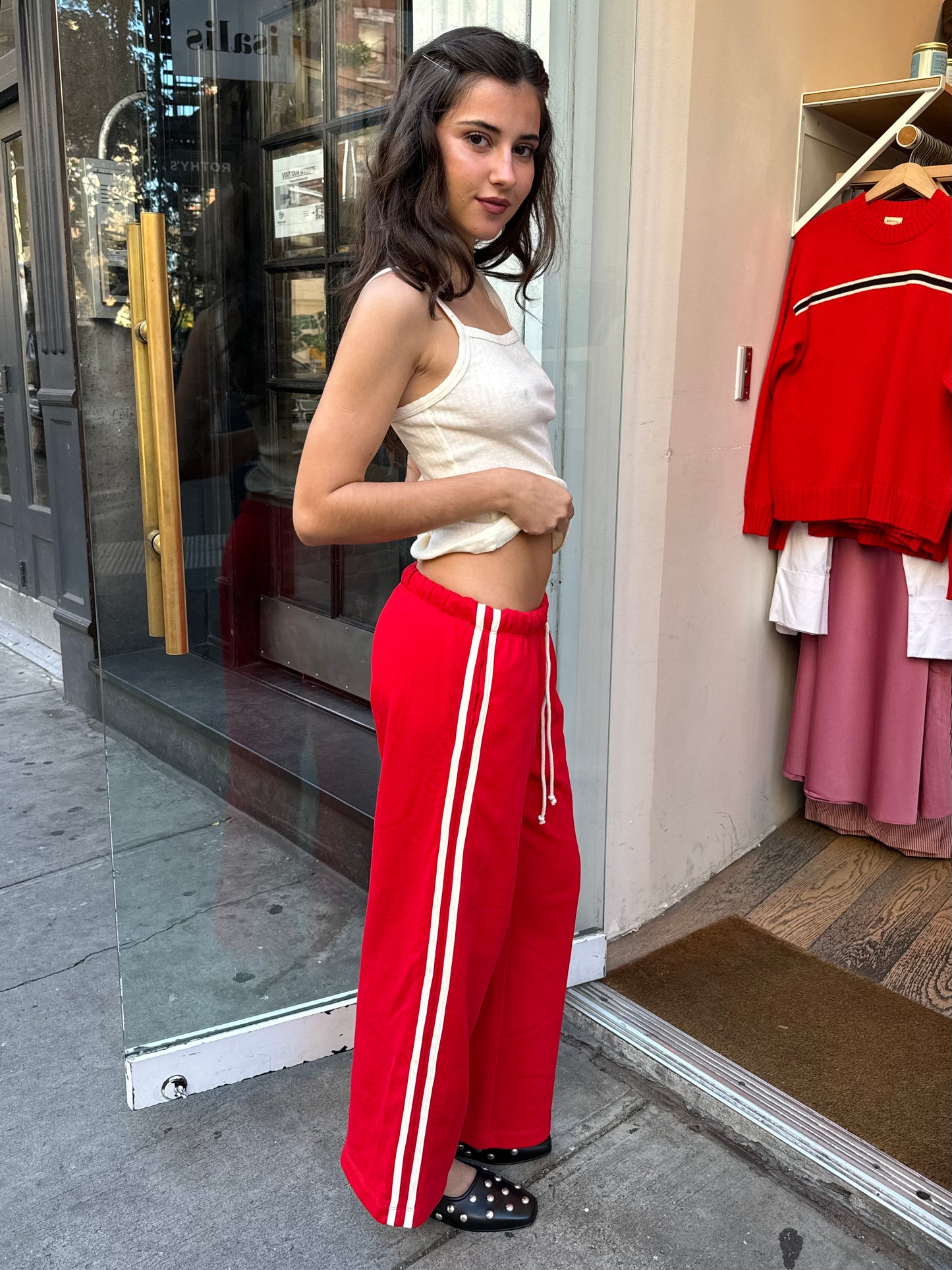 Kristen Jersey Pants in Red