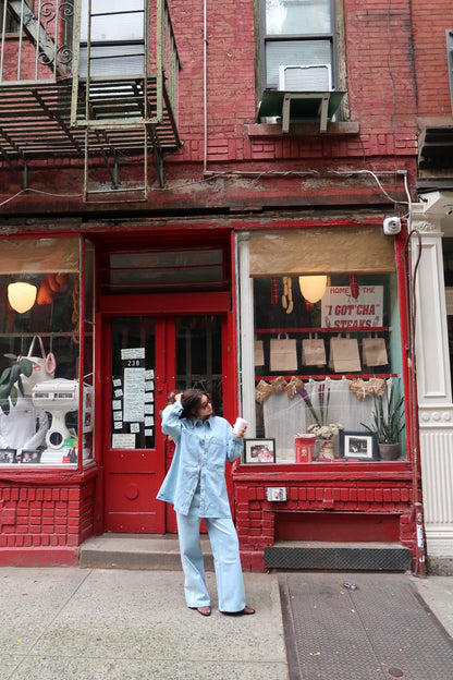 Beaux Denim Overshirt in Eco Bleach/Creme