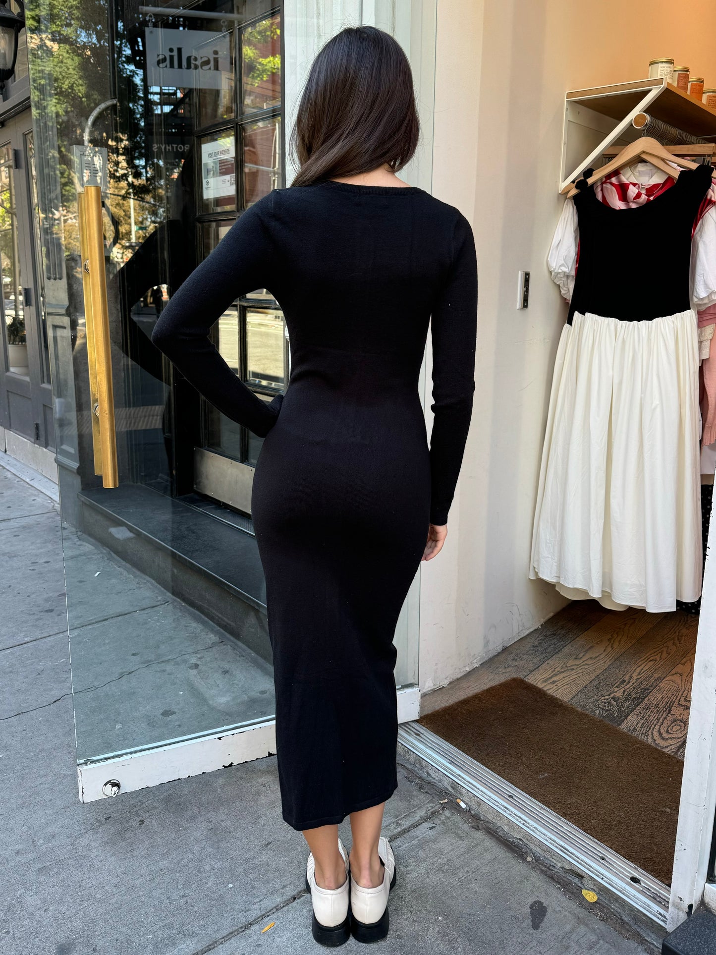 Demi Sweater Maxi Dress in Black