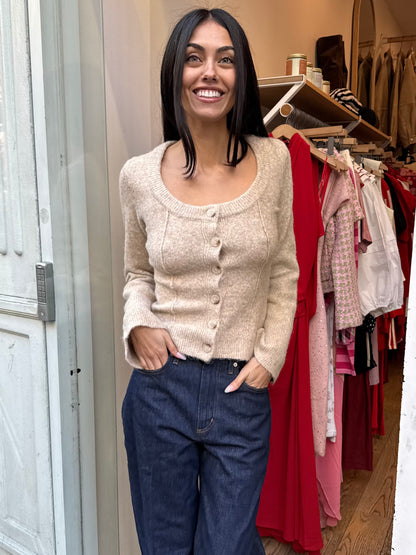 Rue Knit Cardigan in Wheat