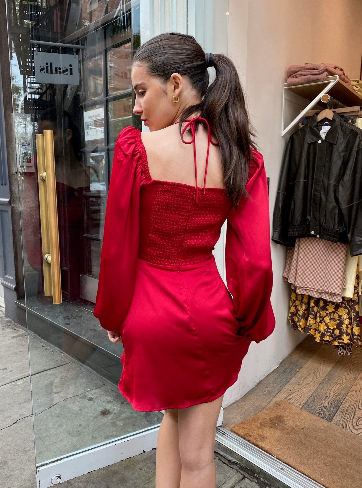 Vivian Dress in Deep Red