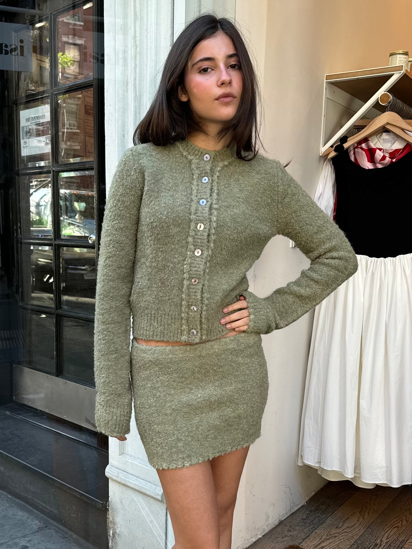 Palmyra Knit Cardigan in Sage