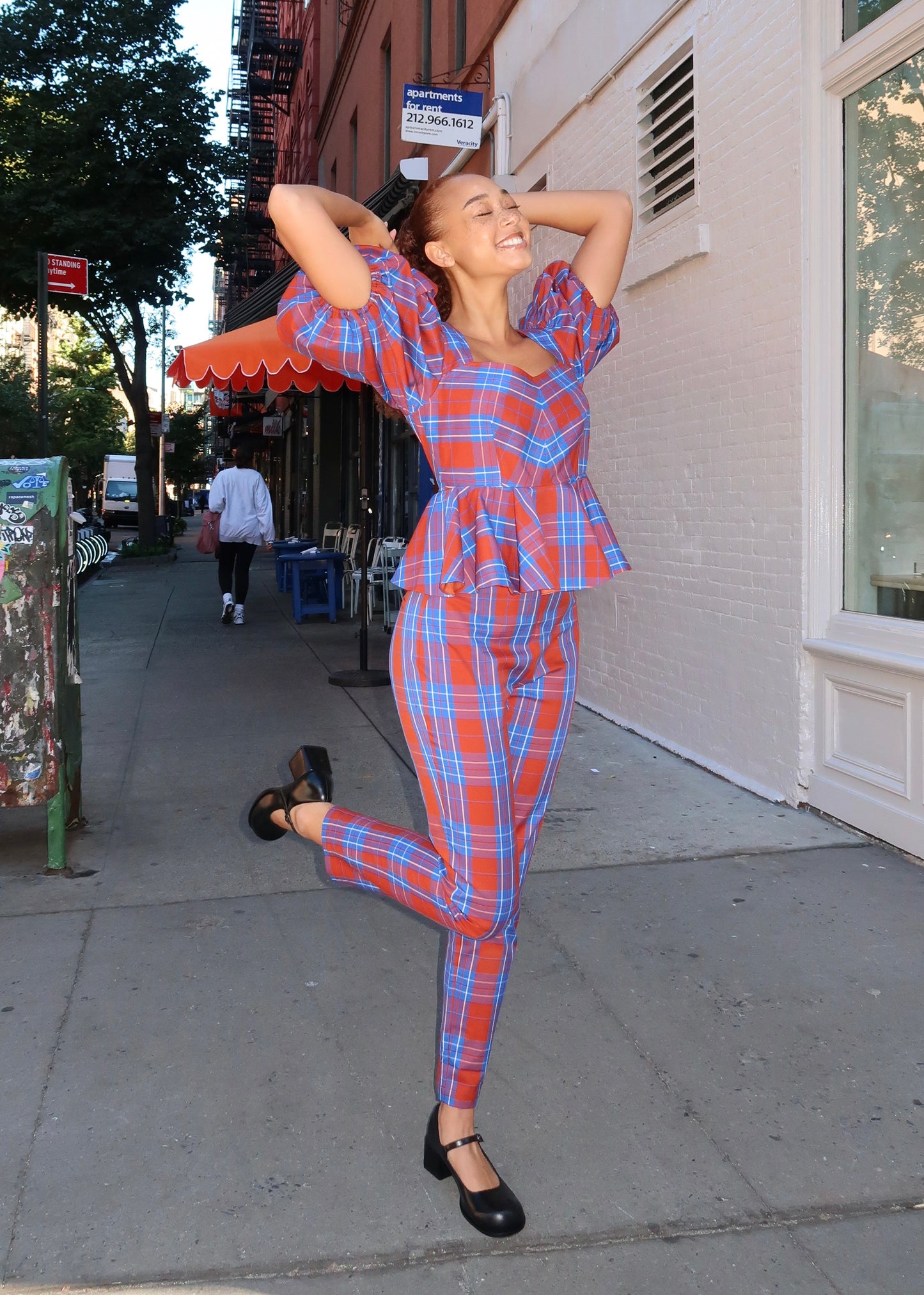 Carson Pant in Red Blue Plaid