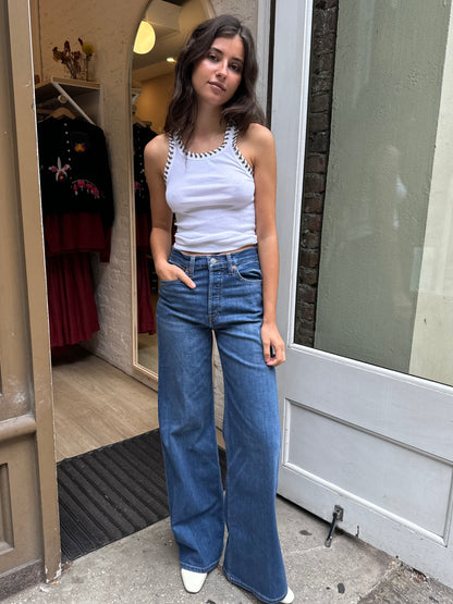 70's Ultra High Rise Wide Leg Jean in Monterey Fade