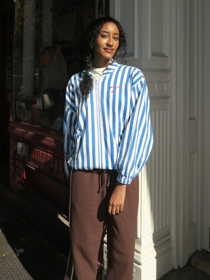 Striped Bomber in Blue & White Stripes