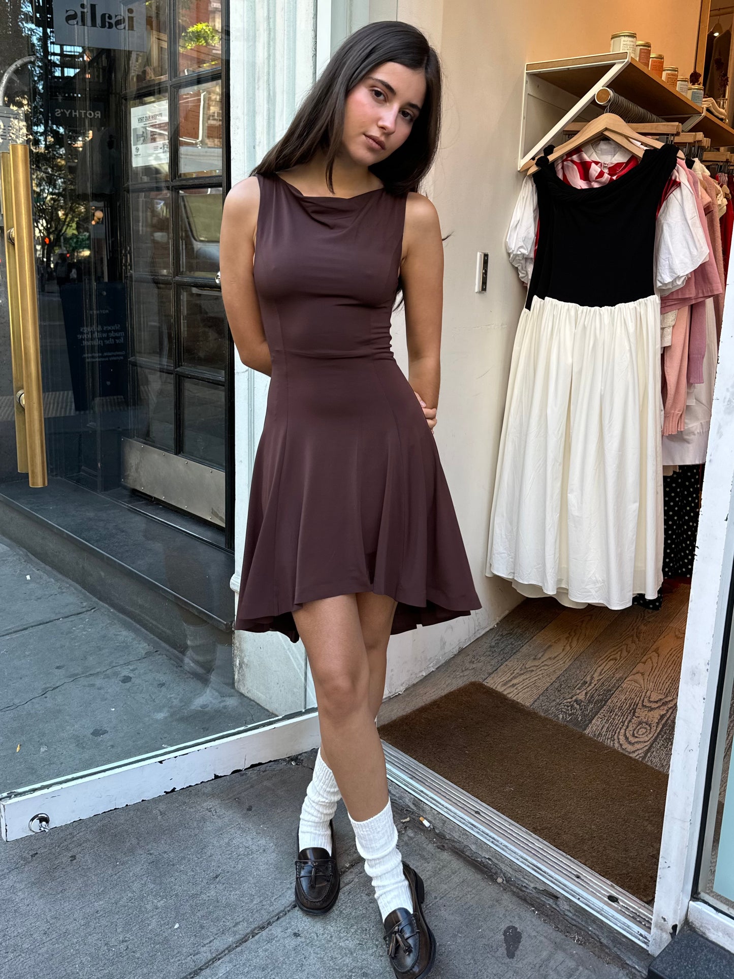 Daye Mini Dress in Chocolate