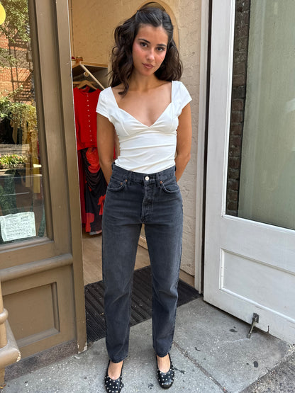 90's Pinch Waist Jean in Hitch