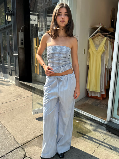 Freja Pant in Blue Pinstripe