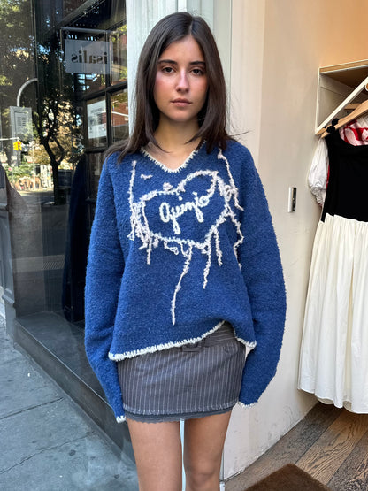 Guizio Heart Sweater in Sapphire