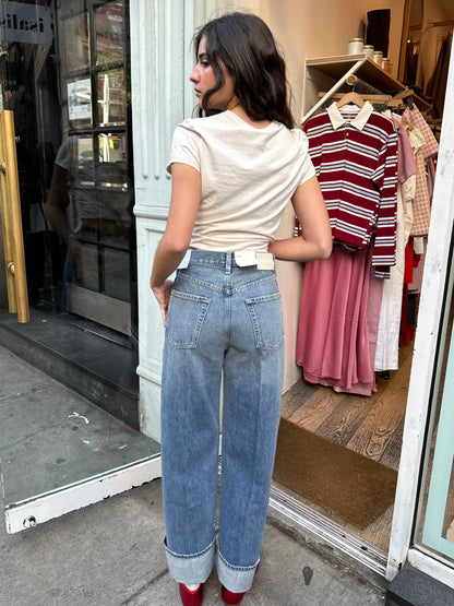 Ayla Baggy Jean with Tuxedo Stripe in Drome