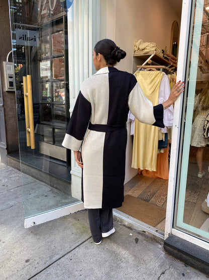 Sawyer Duster Coat in Black Block