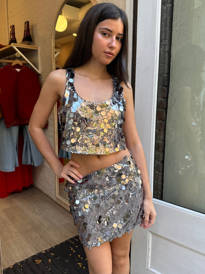 Disco Top in Silver