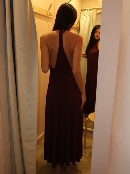 Cassian Racer Dress in Deep Plum