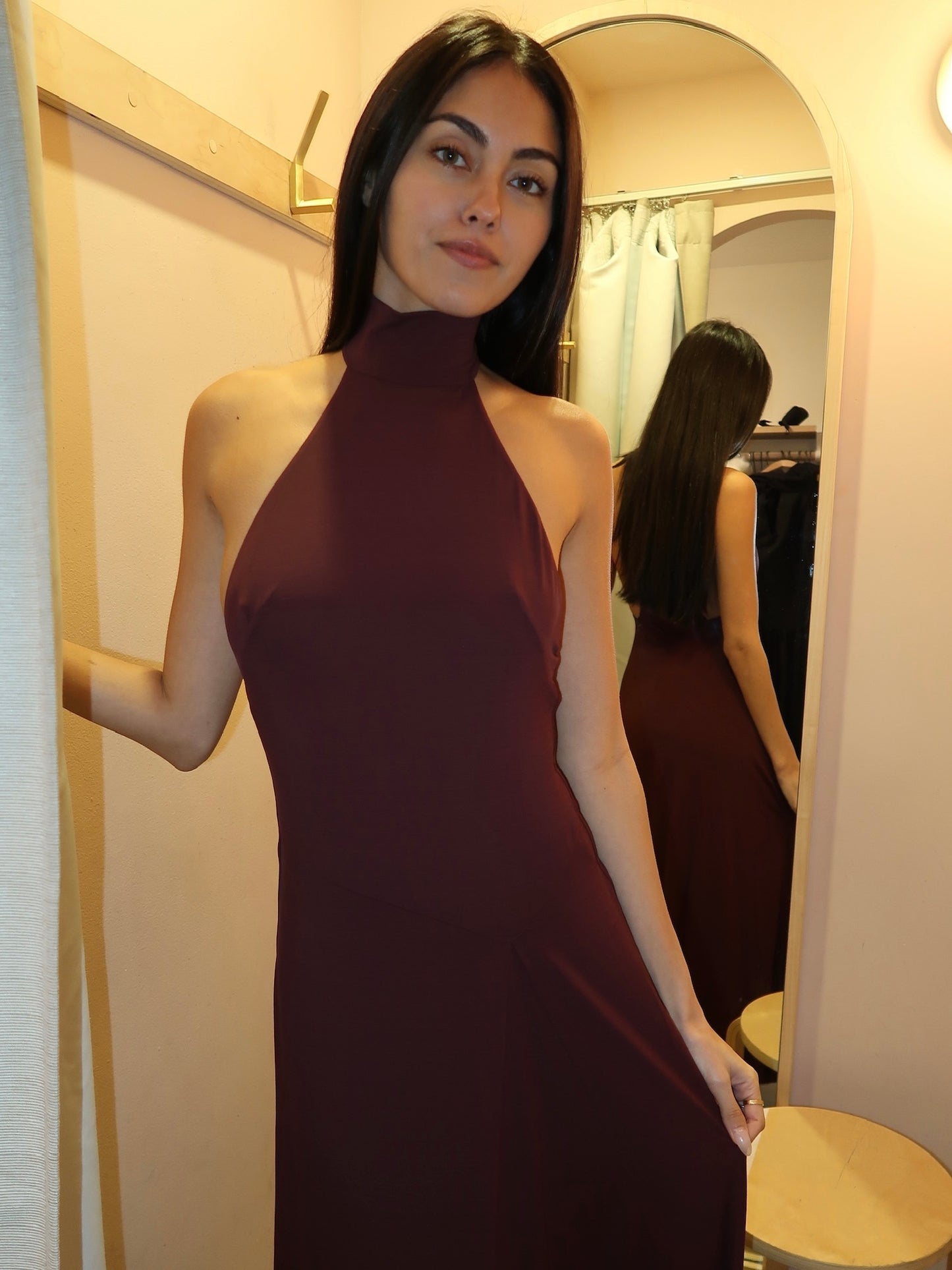 Cassian Racer Dress in Deep Plum