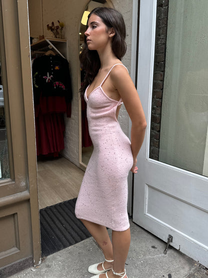 Amelia Sequin Knit Dress in Ballet Slipper