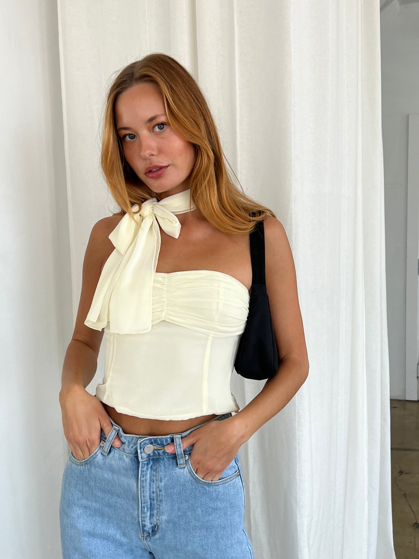 Eve Tube Top & Scarf Set in Cream