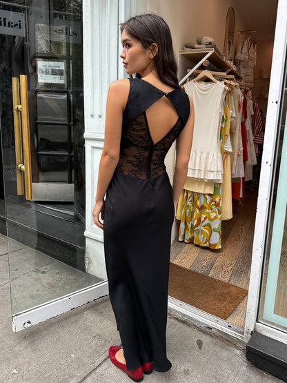 Juliette V Neck Maxi Dress in Black