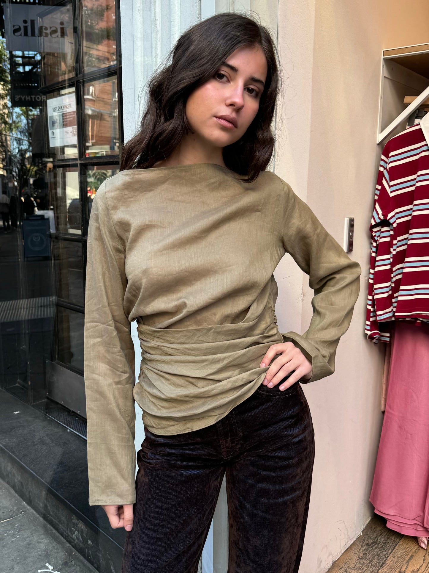 Adelia Top in Khaki