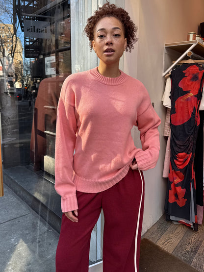 Cotton Cashmere Crewneck Sweater in Lox