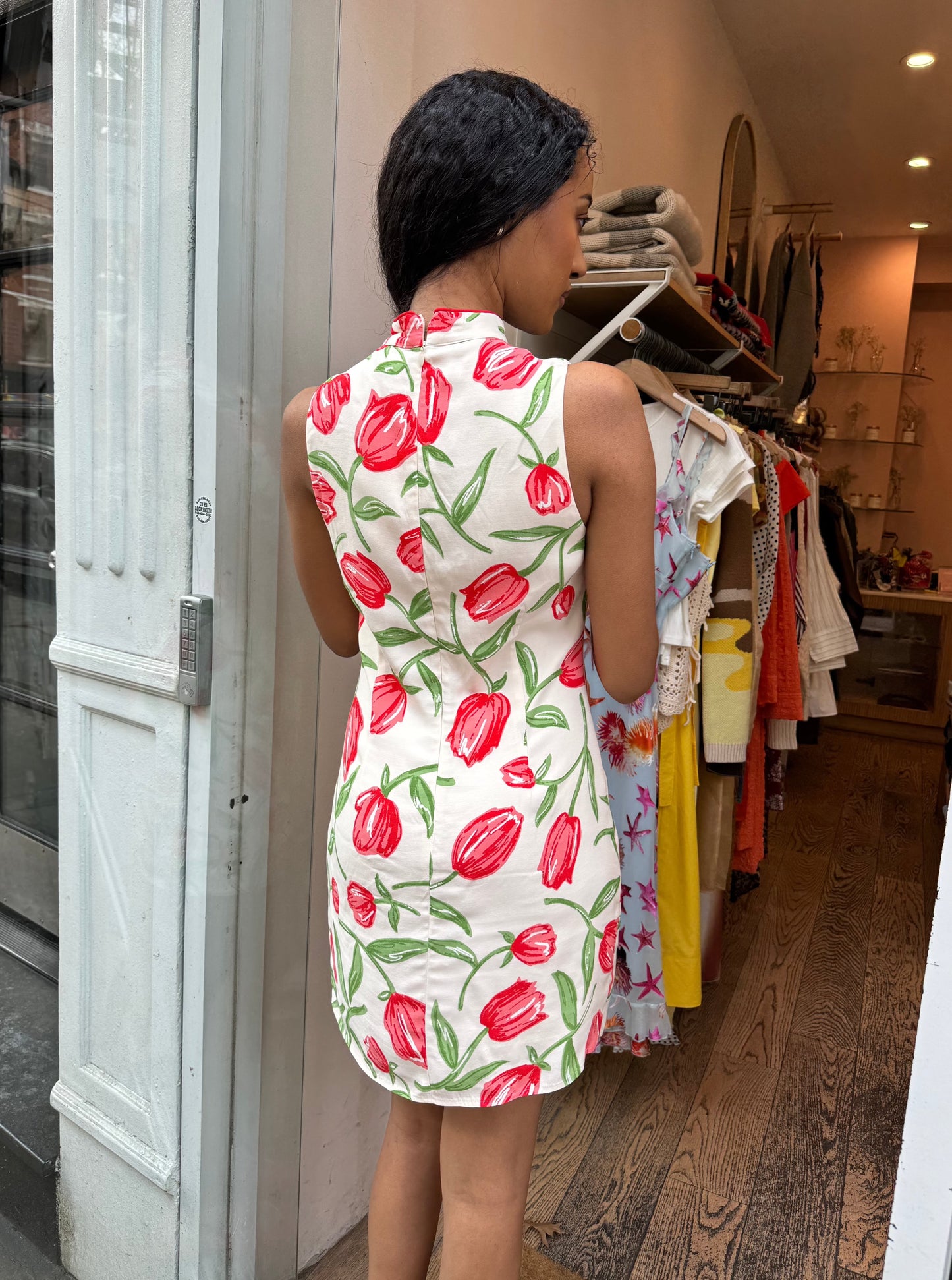 Aubrey Ivory Tulip Dress in Ivory Floral