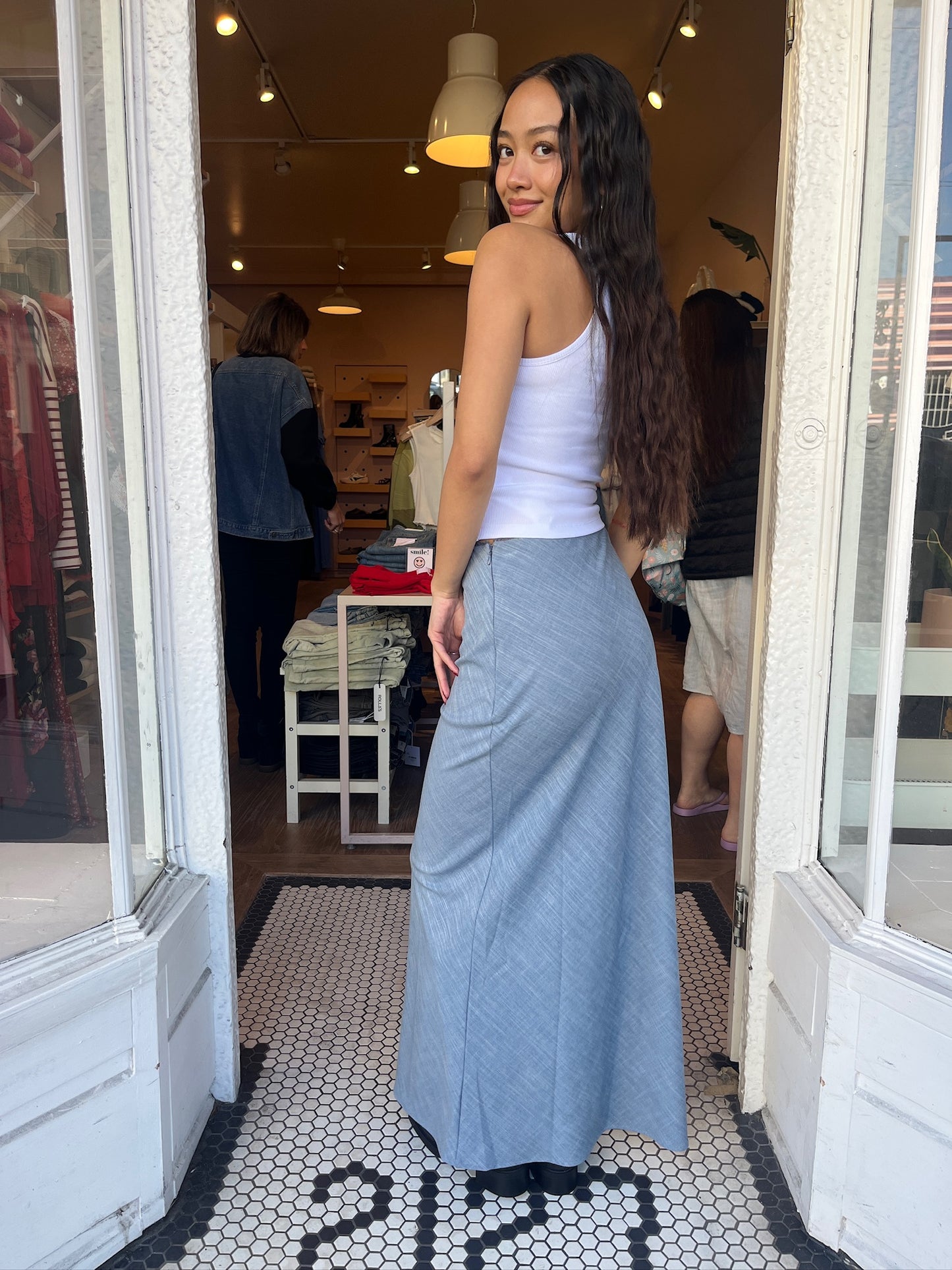 Hope Maxi Skirt in Chambray