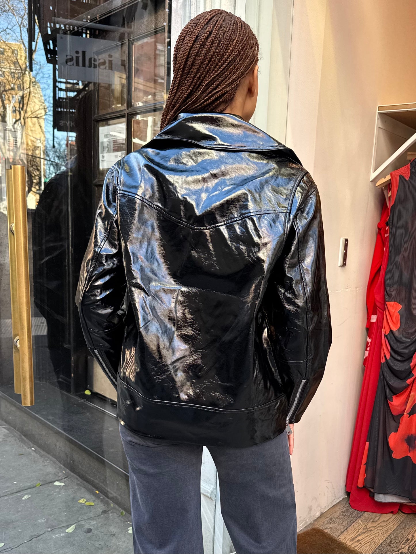 Winona Off Duty Moto Jacket in Black Vinyl