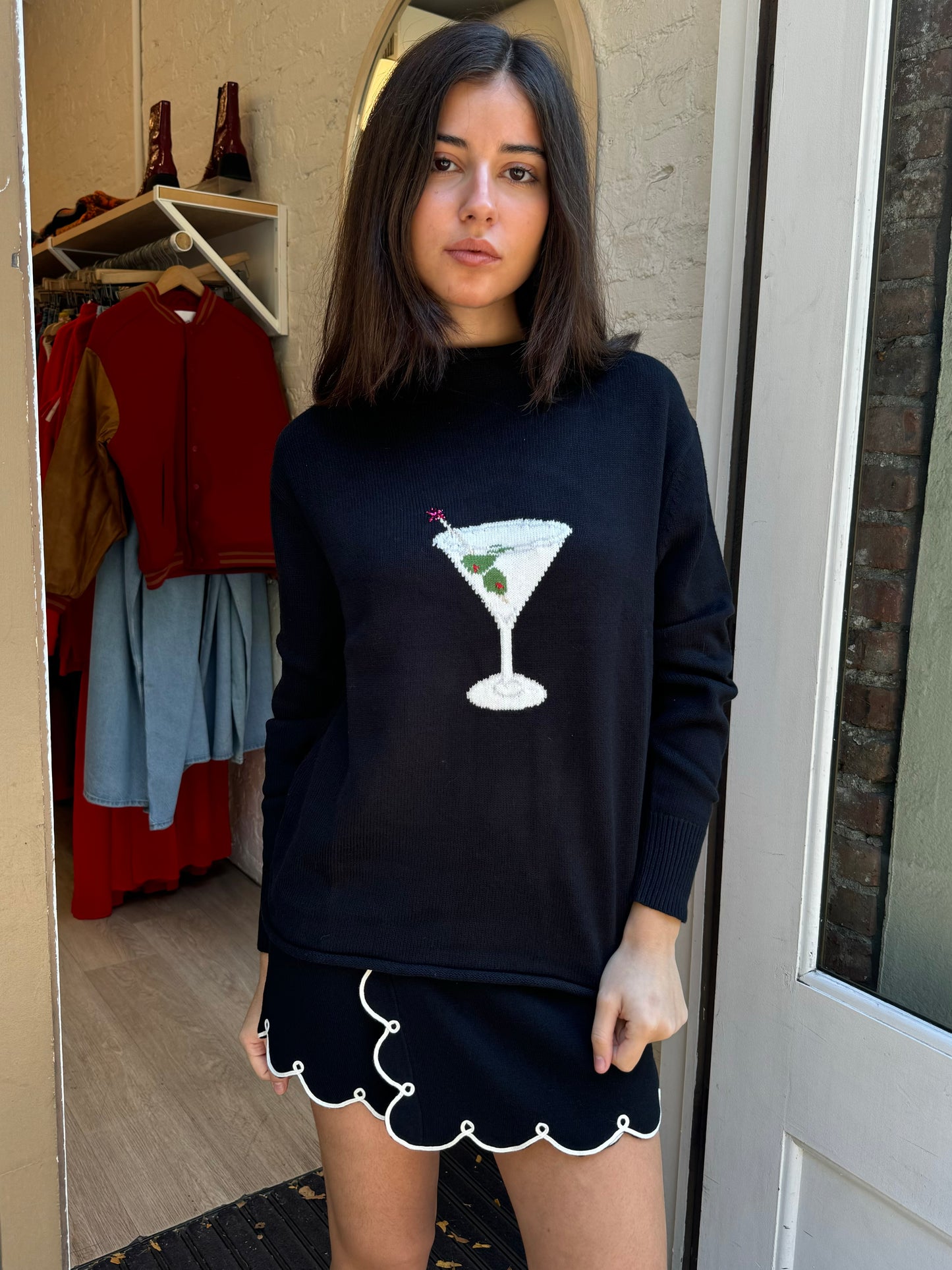 Martini Mockneck Sweater in Black