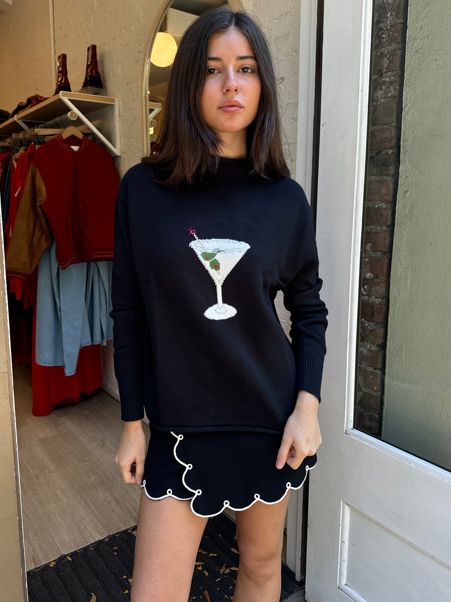 Martini Mockneck Sweater in Black