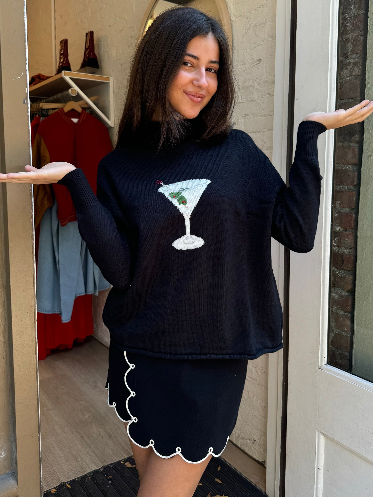 Martini Mockneck Sweater in Black