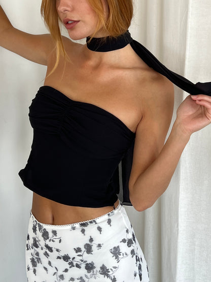 Eve Tube Top & Scarf Set in Black