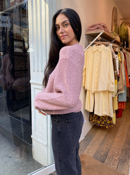 Alpine Cozy Crew Neck Sweater in Rose Wood