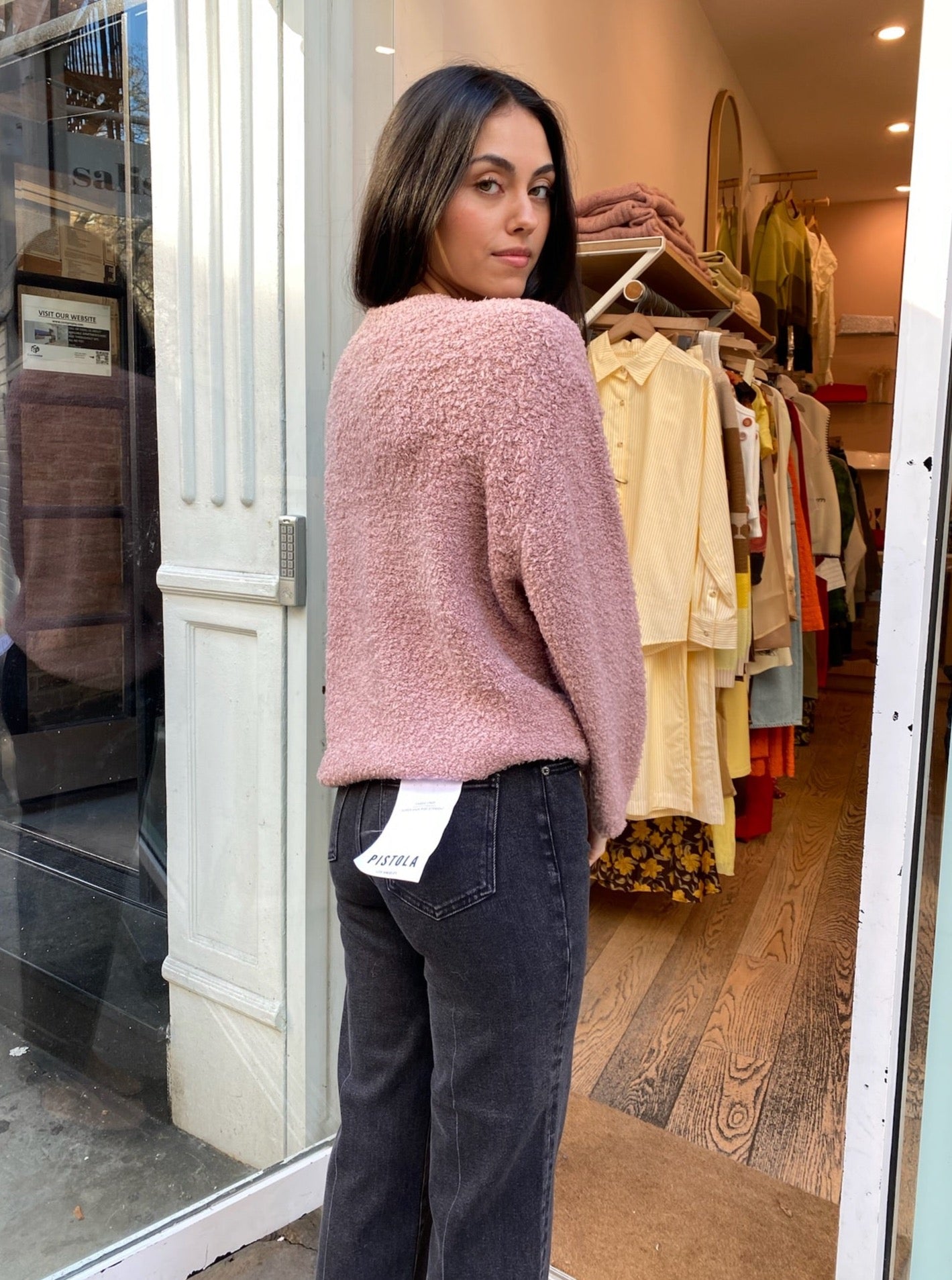 Alpine Cozy Crew Neck Sweater in Rose Wood