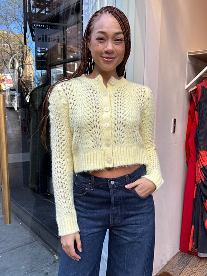 Matilda Knit Cardigan in Lemon