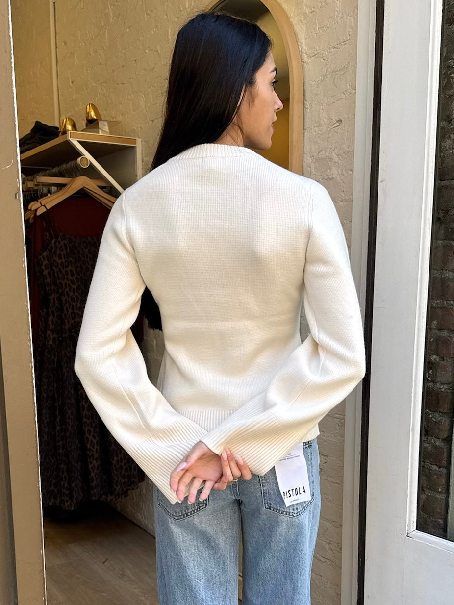 Dani Cinched Waist Sweater in Shell