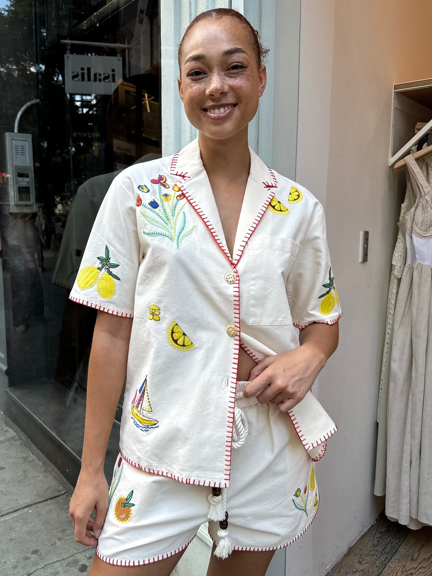 Polly Shirt in Summer Embroidery