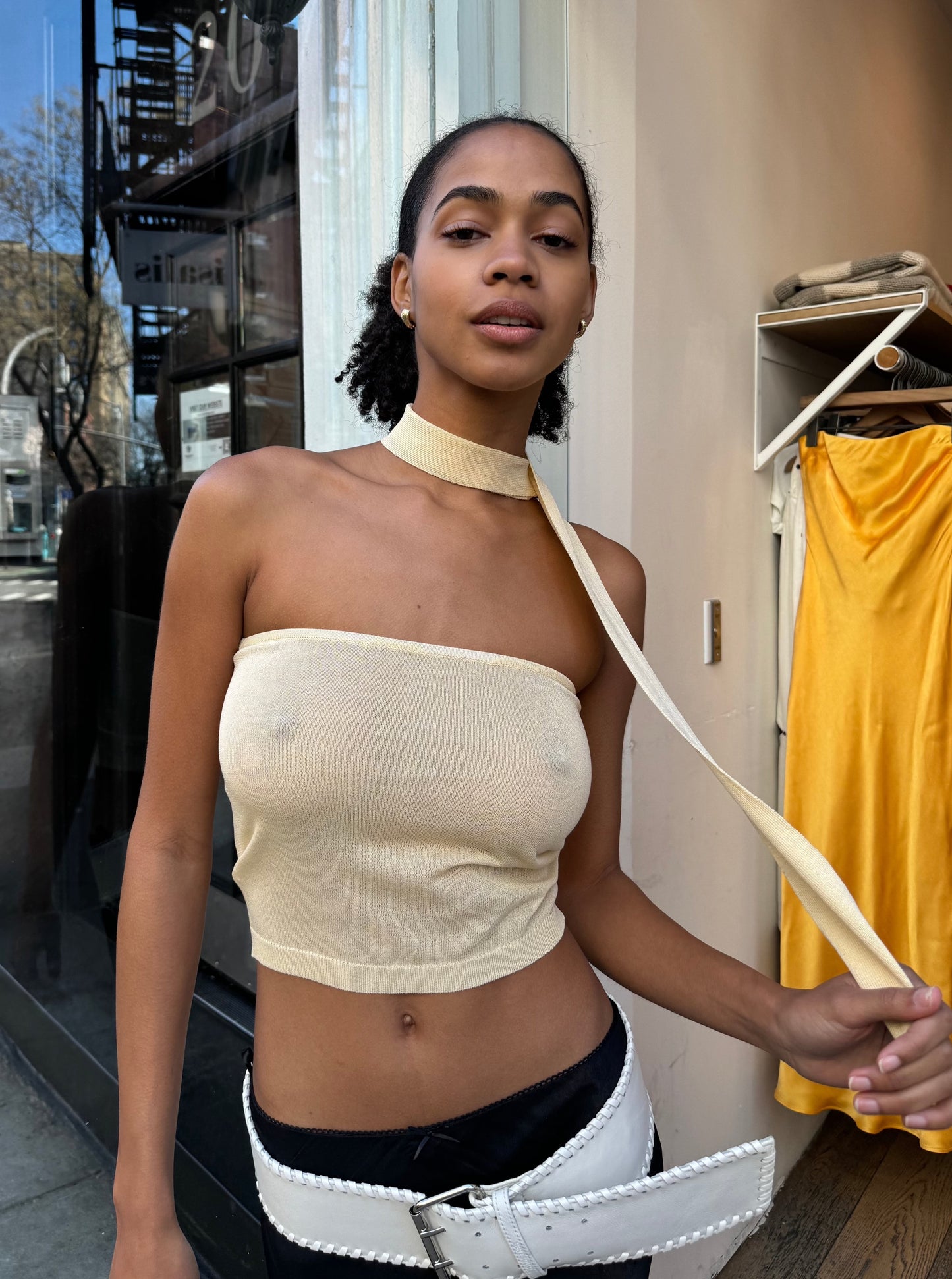 Rachelle Tube Top w/Scarf in Butter