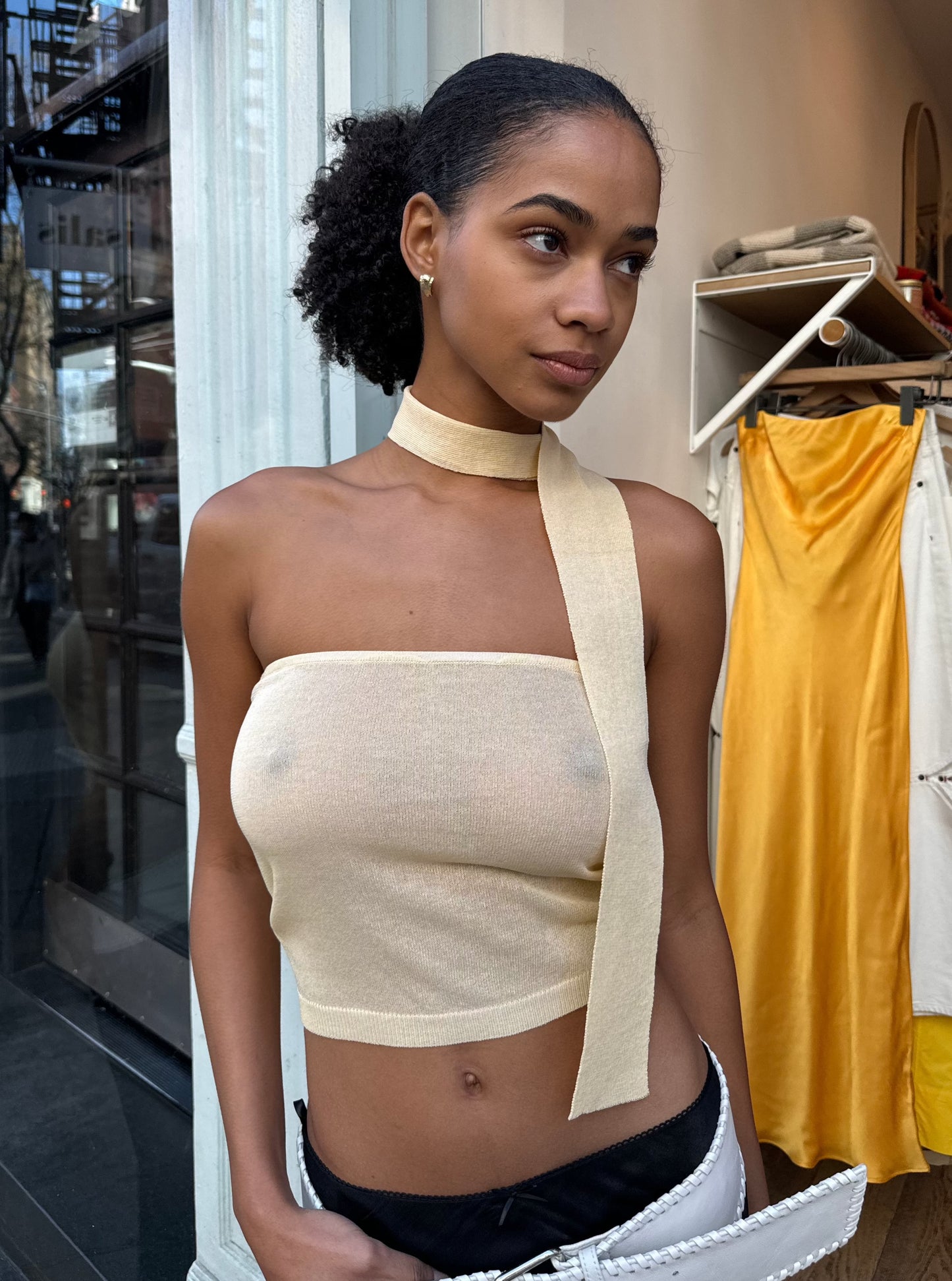 Rachelle Tube Top w/Scarf in Butter