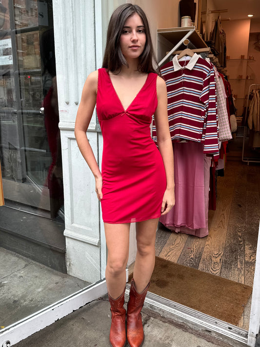 Haswell Mini Dress in Crimson