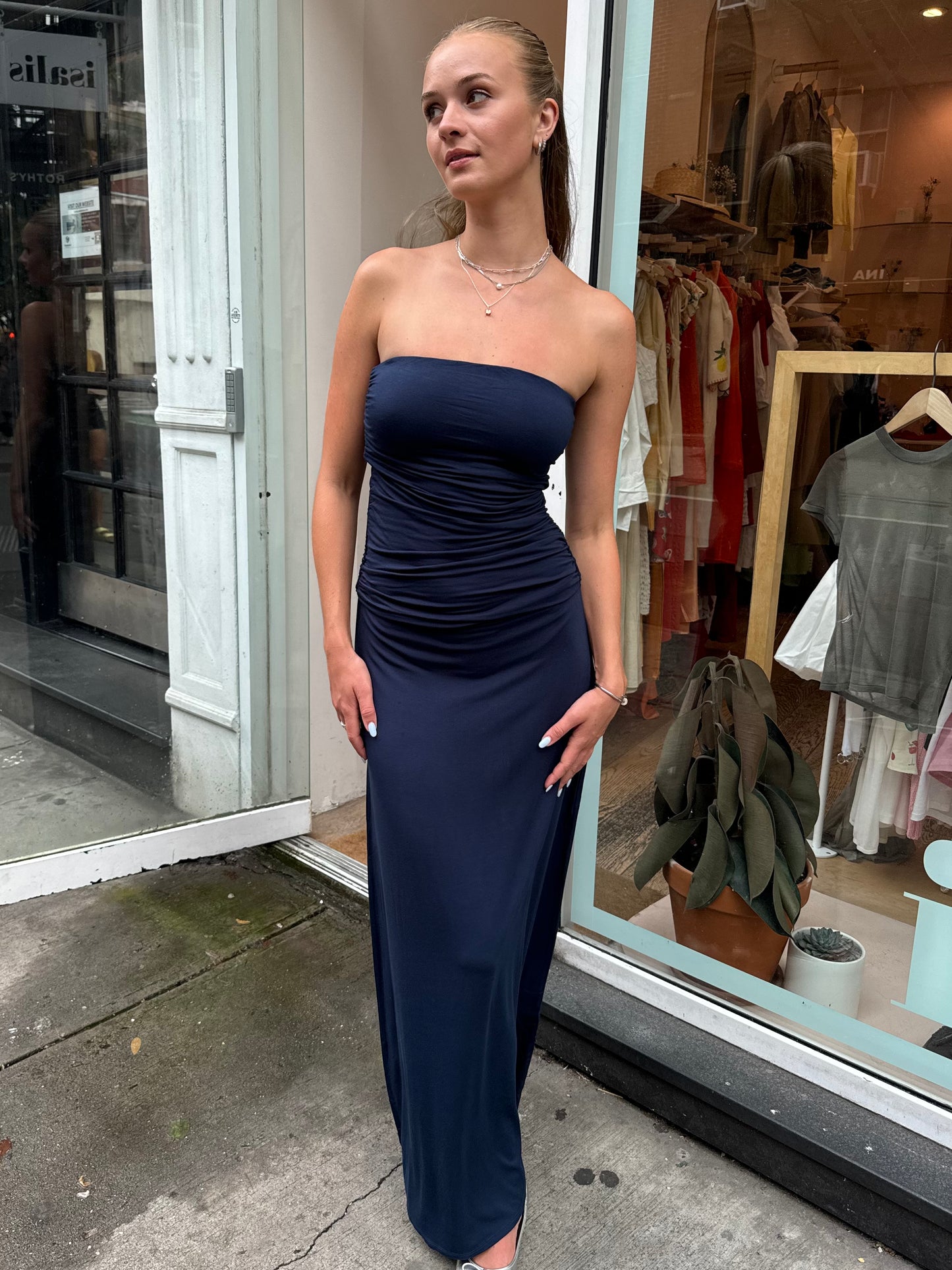 Sasha Strapless Dress in Royal Blue