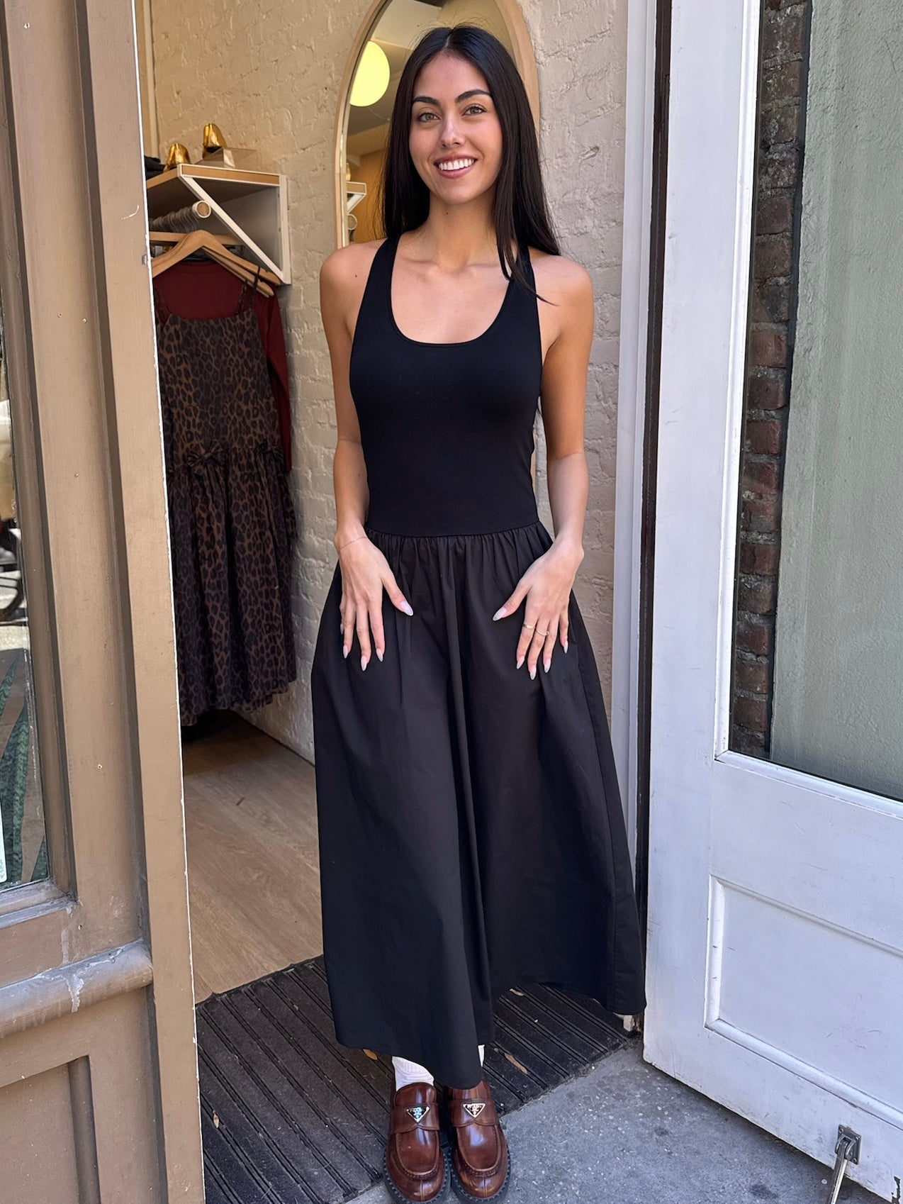 Faye Tank Maxi Dress in Noir