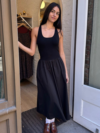 Faye Tank Maxi Dress in Noir