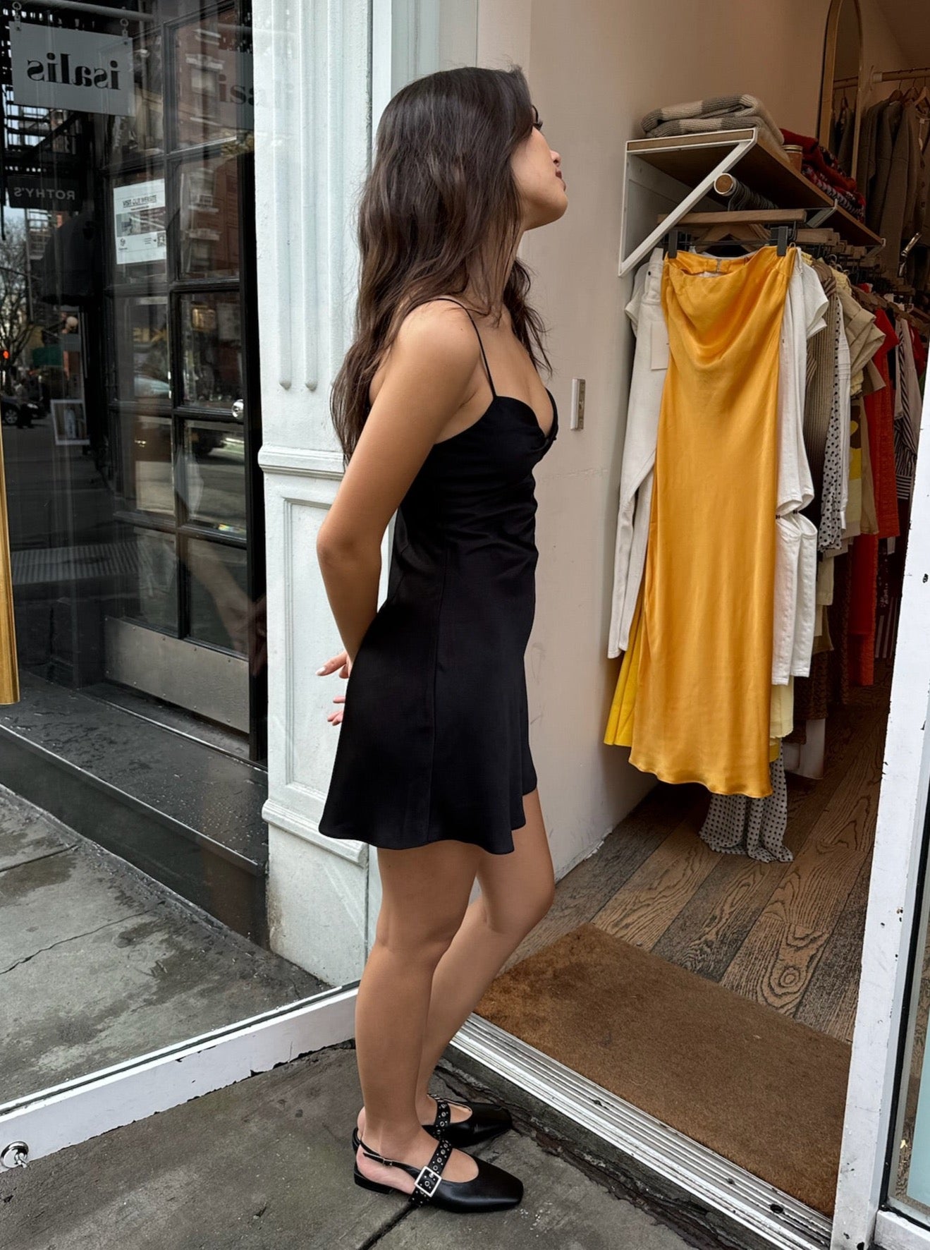 Alina Tank Mini Dress in Black